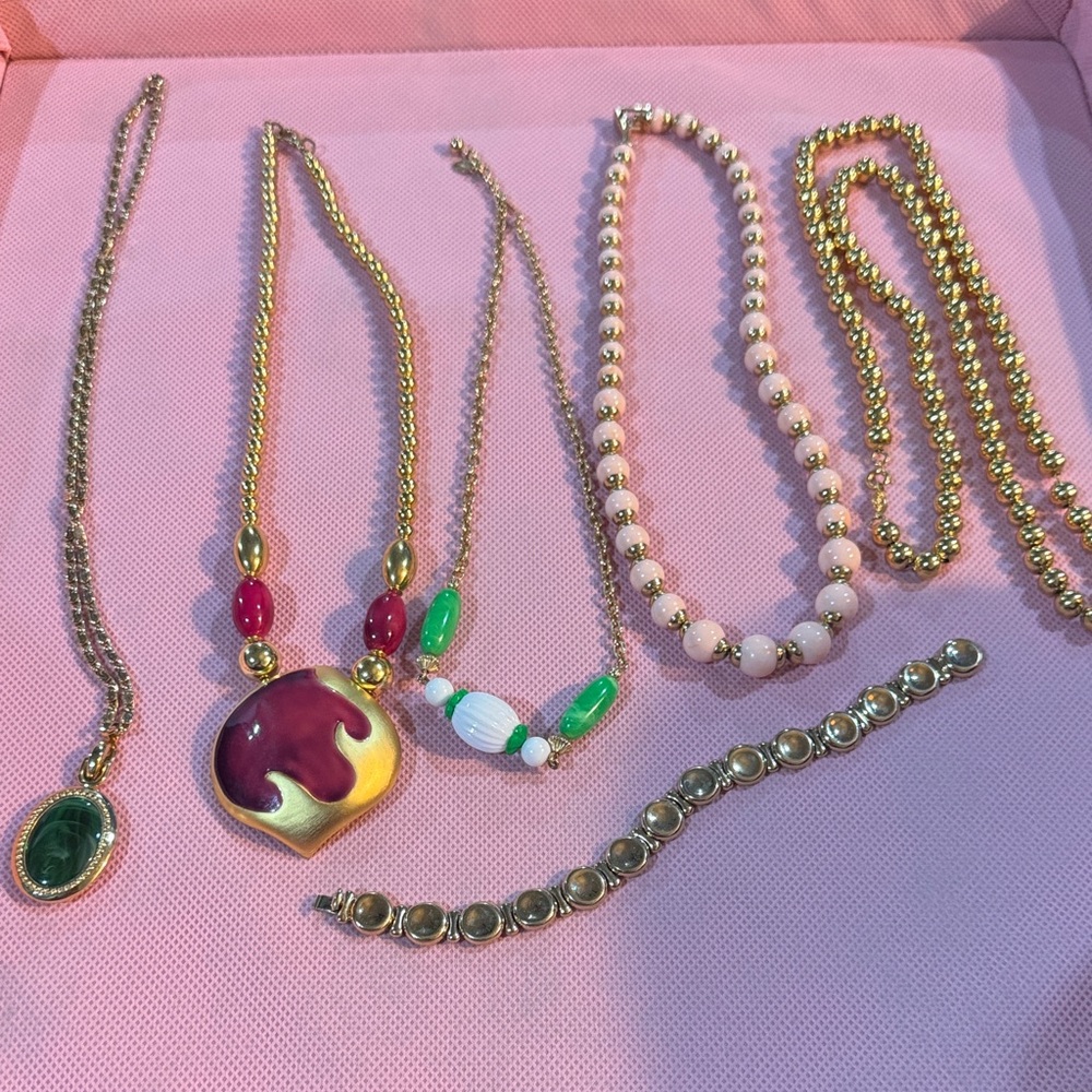 Vintage Jewelry Napier Monet Sarah Coventry Avon Don Lin gold necklace bracelet